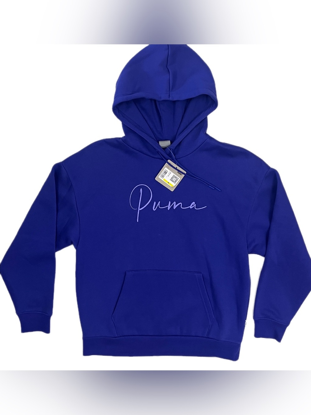 PUMA NWT Women’s Sz M Tonal Script Purple Hoodie Pullover